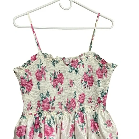 LoveShackFancy Target Elise Smocked Tiered Dress Womens Floral Ivory Pink Large LoveShackFancy Target Elise Smocked Tiered Dress Womens Floral Ivory Pink Large